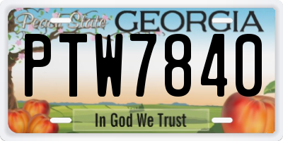 GA license plate PTW7840