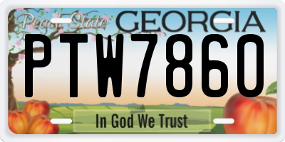 GA license plate PTW7860