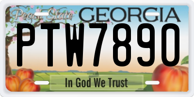 GA license plate PTW7890