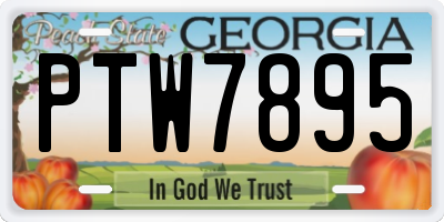GA license plate PTW7895