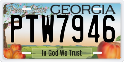 GA license plate PTW7946
