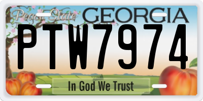 GA license plate PTW7974