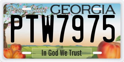 GA license plate PTW7975