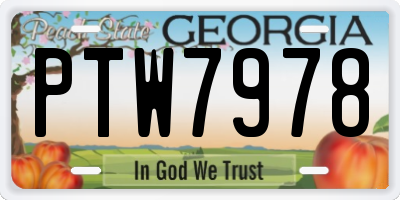 GA license plate PTW7978