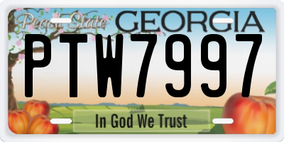 GA license plate PTW7997
