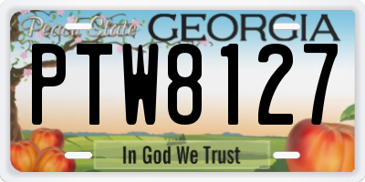 GA license plate PTW8127