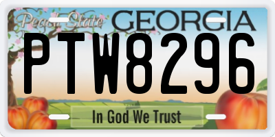 GA license plate PTW8296