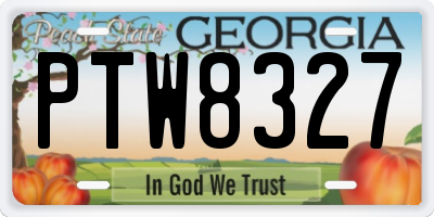 GA license plate PTW8327