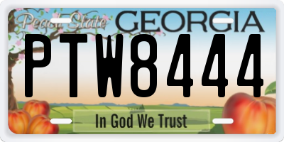 GA license plate PTW8444