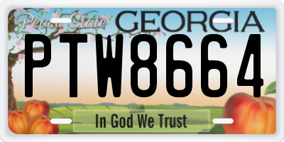 GA license plate PTW8664