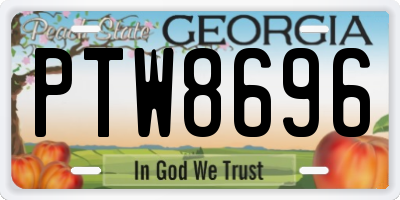 GA license plate PTW8696