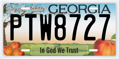 GA license plate PTW8727