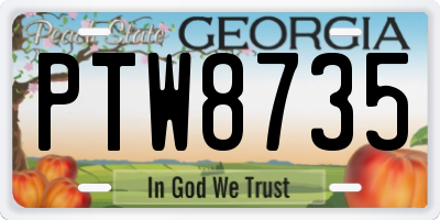 GA license plate PTW8735
