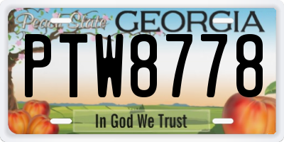 GA license plate PTW8778