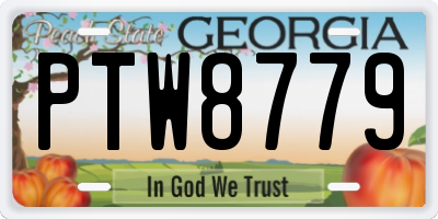 GA license plate PTW8779