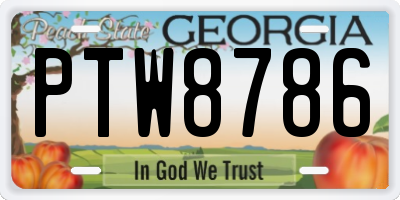 GA license plate PTW8786