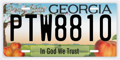 GA license plate PTW8810