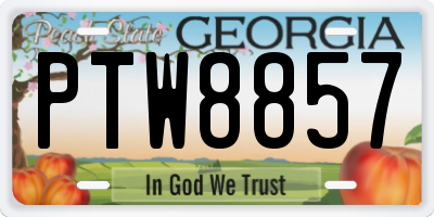 GA license plate PTW8857