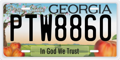 GA license plate PTW8860