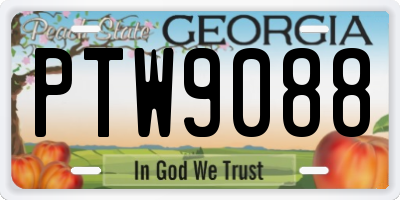GA license plate PTW9088