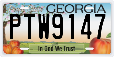 GA license plate PTW9147