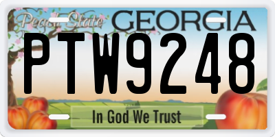 GA license plate PTW9248