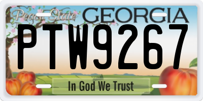 GA license plate PTW9267