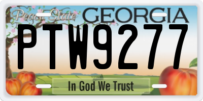 GA license plate PTW9277
