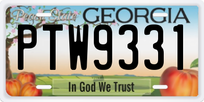 GA license plate PTW9331