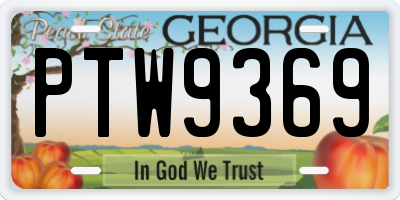 GA license plate PTW9369