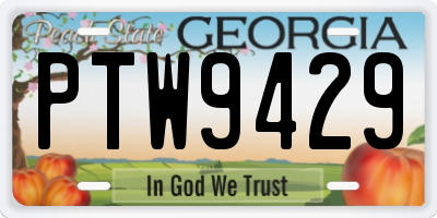 GA license plate PTW9429