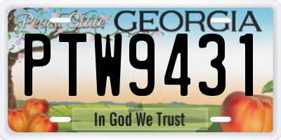 GA license plate PTW9431