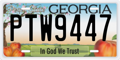 GA license plate PTW9447