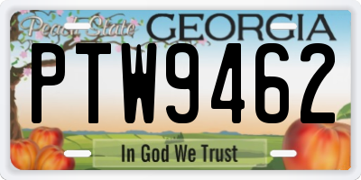 GA license plate PTW9462