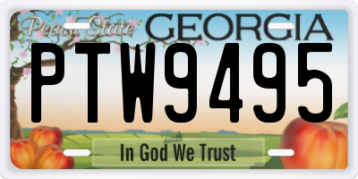 GA license plate PTW9495