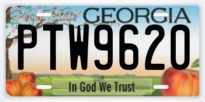 GA license plate PTW9620