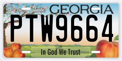 GA license plate PTW9664