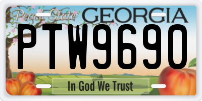 GA license plate PTW9690