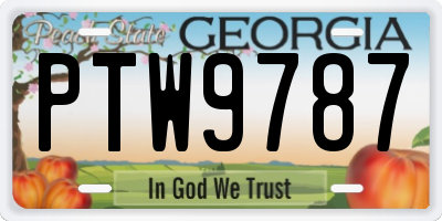 GA license plate PTW9787