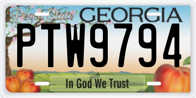 GA license plate PTW9794