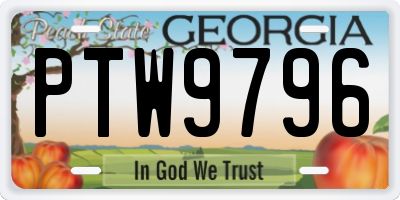 GA license plate PTW9796