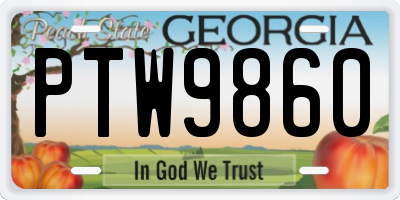 GA license plate PTW9860
