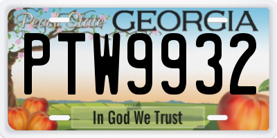 GA license plate PTW9932