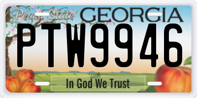 GA license plate PTW9946