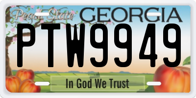 GA license plate PTW9949