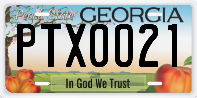 GA license plate PTX0021