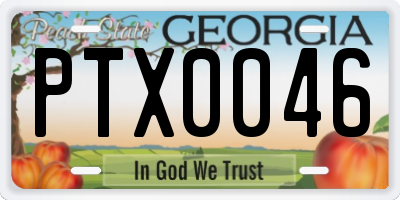 GA license plate PTX0046