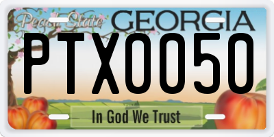 GA license plate PTX0050