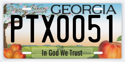 GA license plate PTX0051