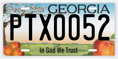 GA license plate PTX0052